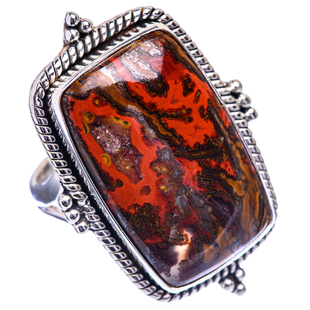 Huge Moroccan Agate Ring Size 9.75 (925 Sterling Silver) R142722