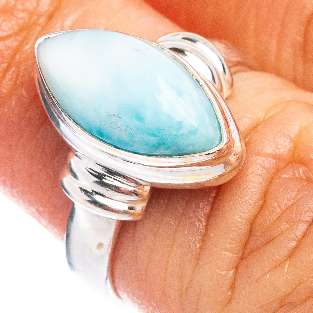 Rare Larimar Ring Size 5.75 (.925 Sterling Silver)