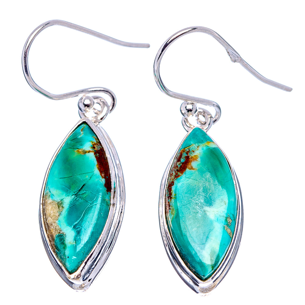 Mohave Turquoise Earrings 1 3/8" (.925 Sterling Silver)