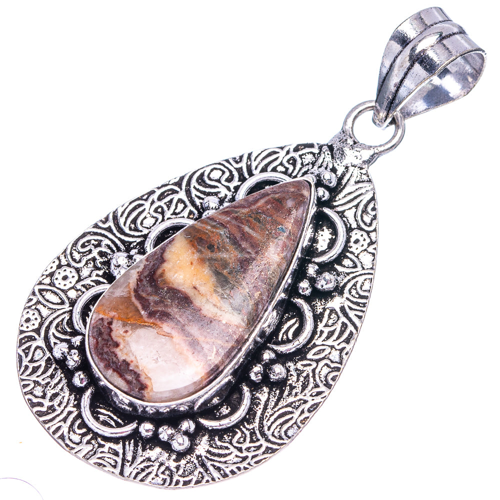 Pink Dendritic Opal Pendant 2 1/8" (German Silver)