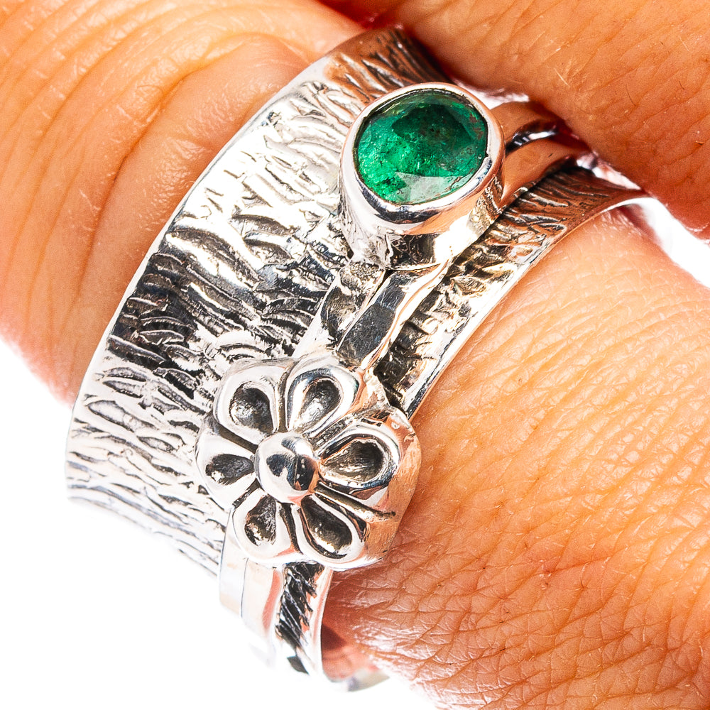 Premium Zambian Emerald Ring Size 9.75 (.925 Sterling Silver)