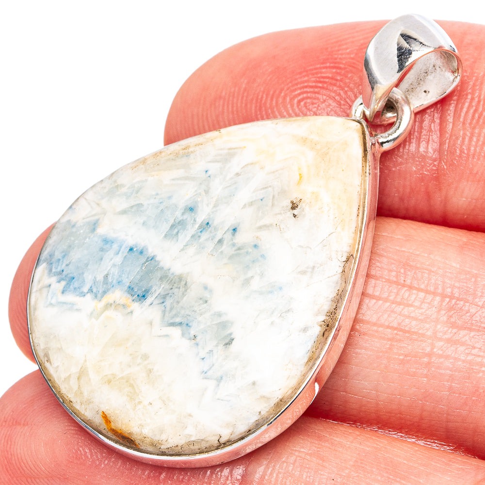 Blue Scheelite Pendant 1 1/2" (925 Sterling Silver) P43285