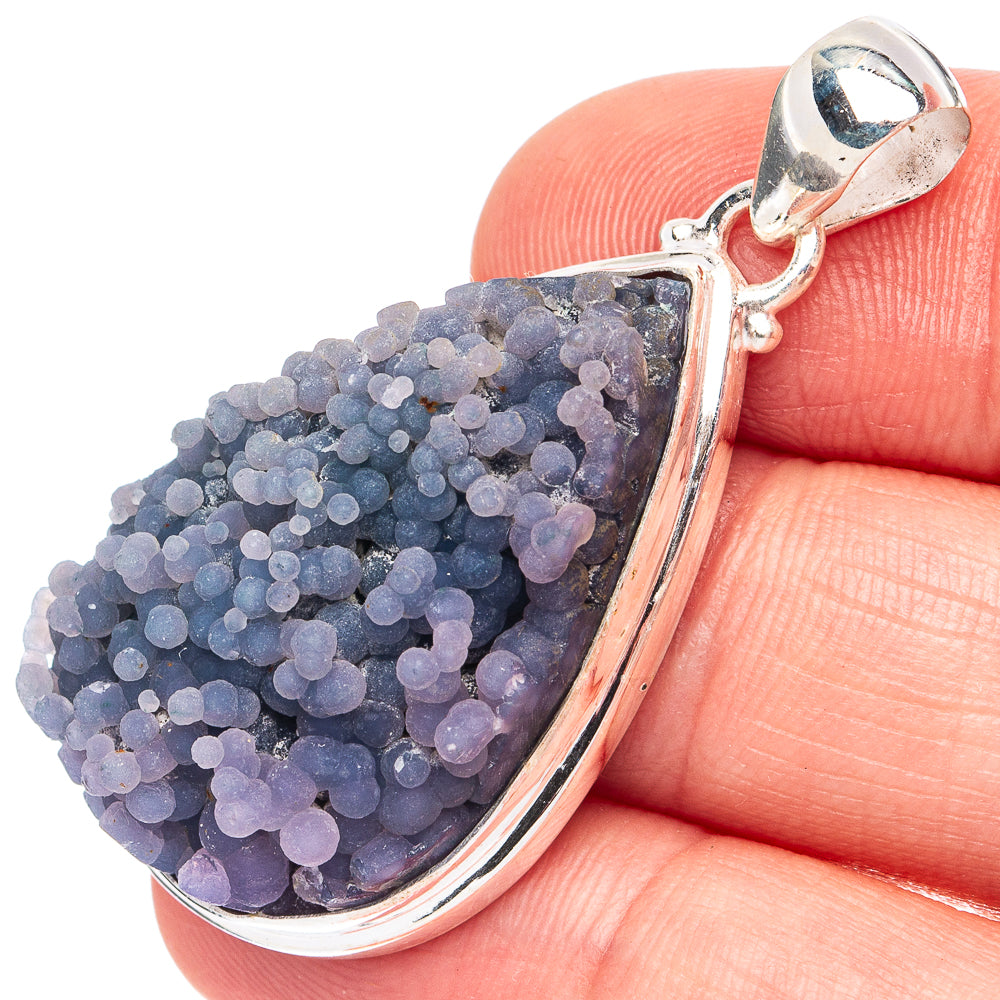 Rare Grape Agate (Chalcedony) Pendant 1 3/4" (925 Sterling Silver) P45196
