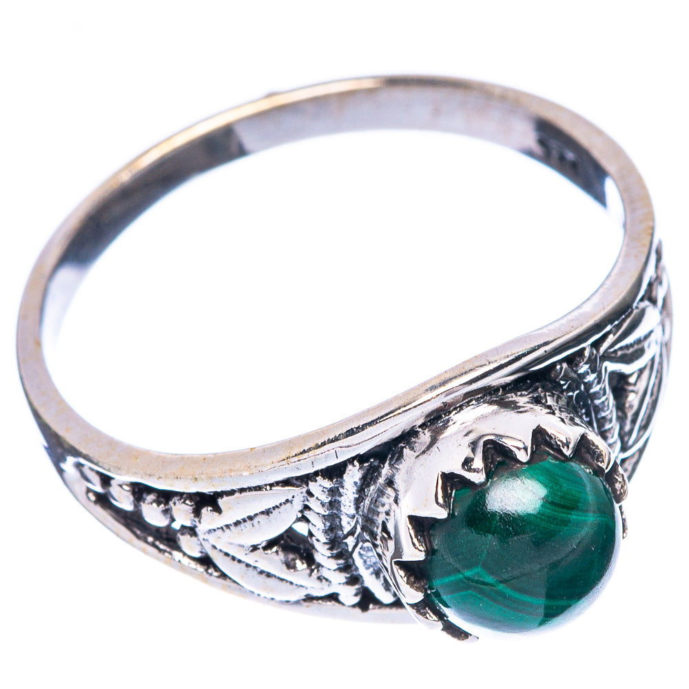 Malachite Dainty Ring Size 7.75 (925 Sterling Silver) R5920