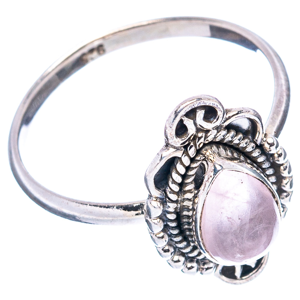 (Classic Series) Rose Quartz Ring Size 6.25 (.925 Sterling Silver)
