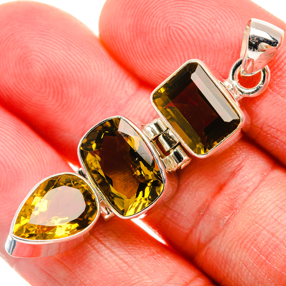 Faceted Citrine Pendant 2" (925 Sterling Silver) PD38119