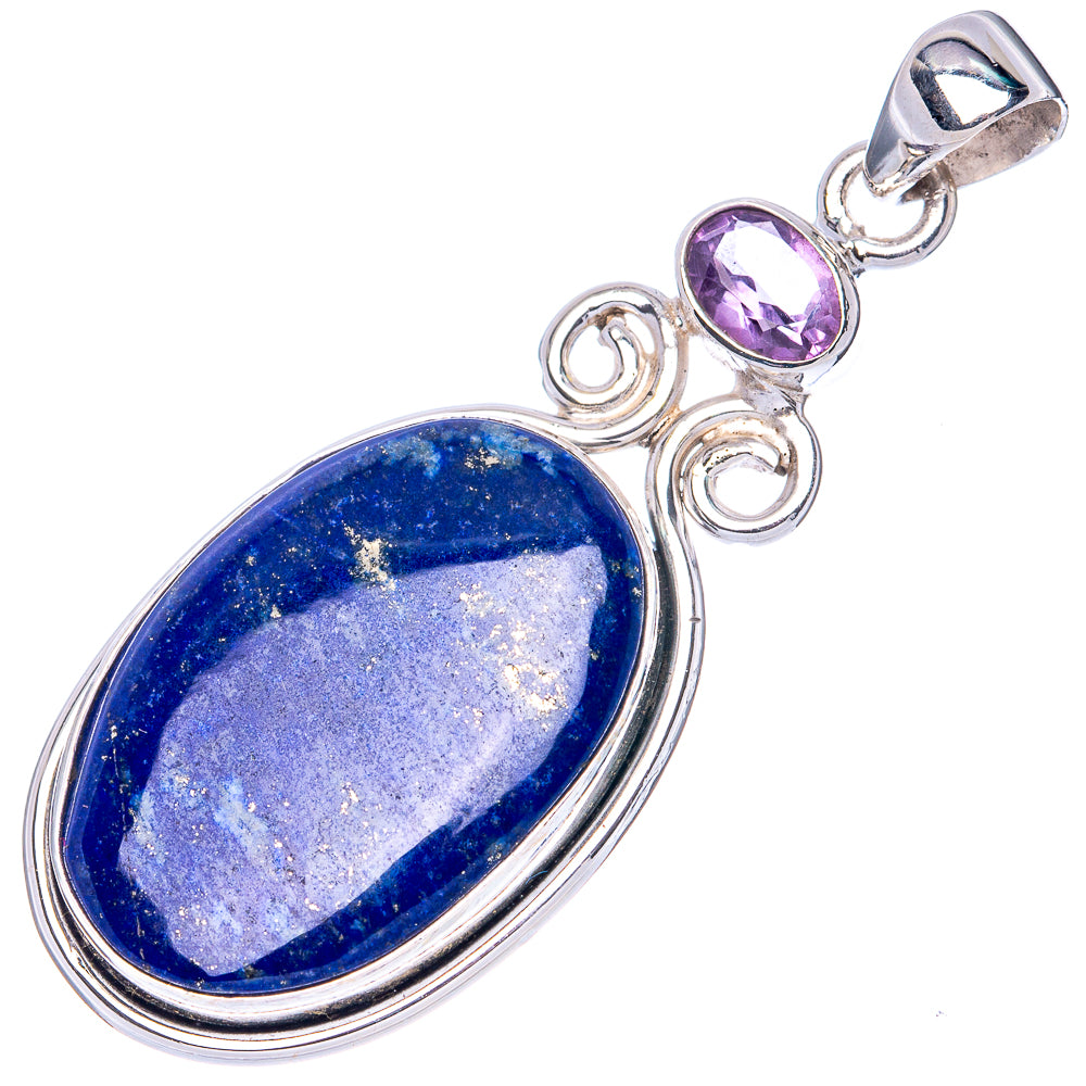 Lapis Lazuli, Amethyst 925 Sterling Silver Pendant 2" (925 Sterling Silver) P41931