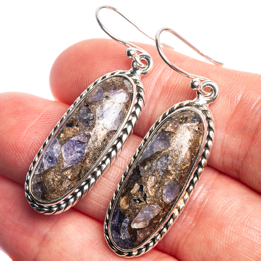 Copper Tanzanite Earrings 1 3/4" (925 Sterling Silver) E432989