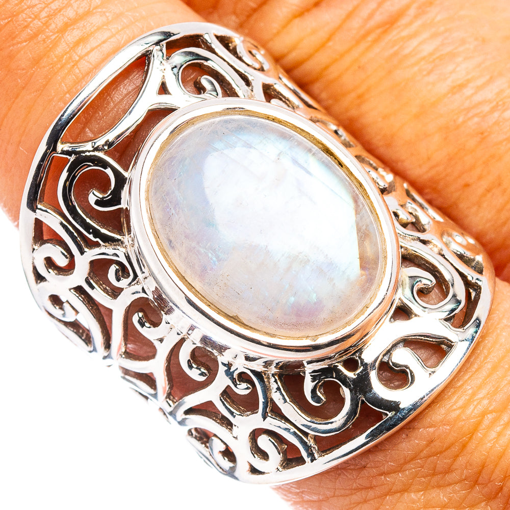 Premium Rainbow Moonstone Ring Size 8 (.925 Sterling Silver)