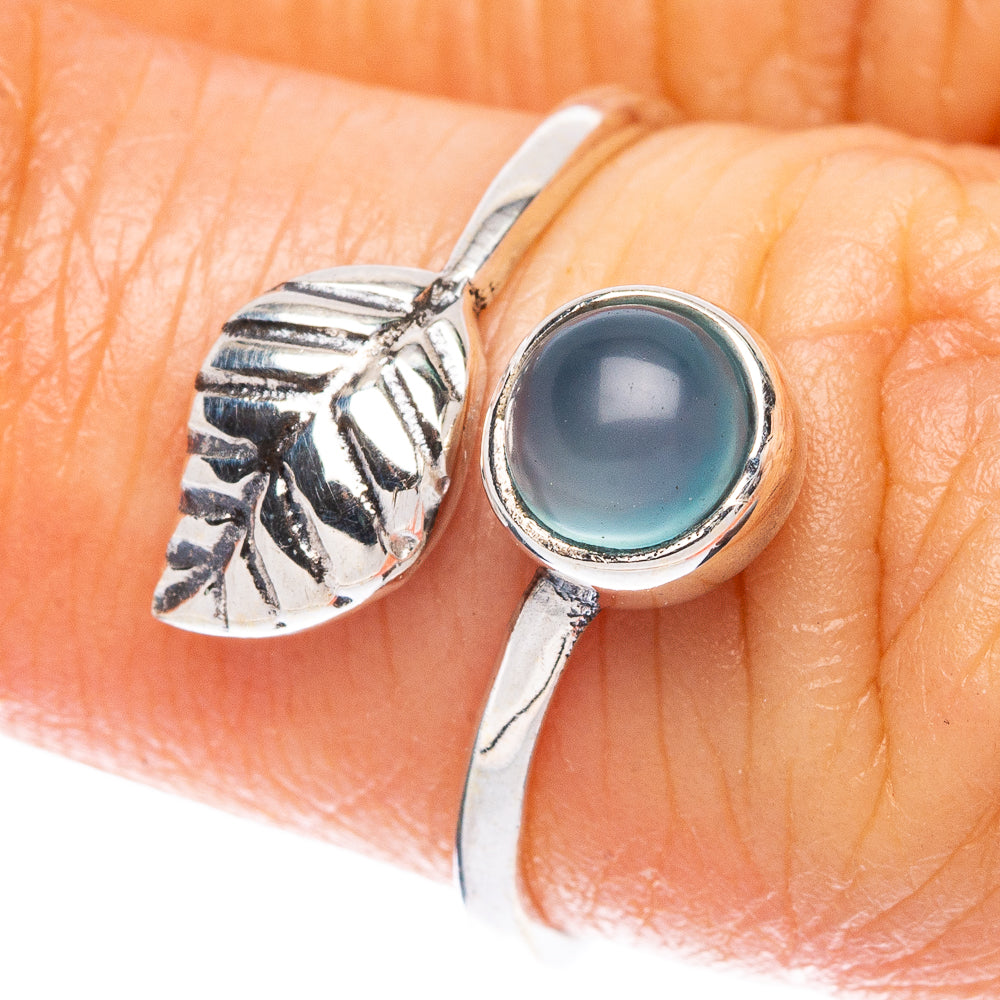 Aquamarine Leaf 925 Sterling Silver Ring Size 6.25 Ana Co R2431