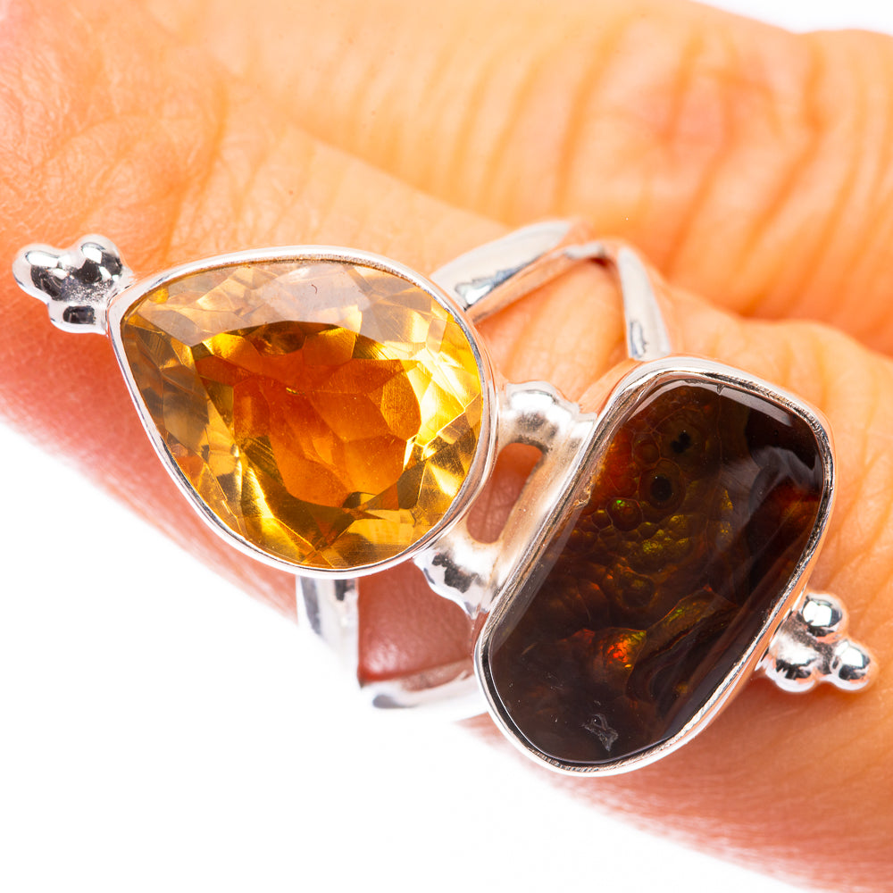 Mexican Fire Agate, Citrine Ring Size 5.5 (925 Sterling Silver) R141577