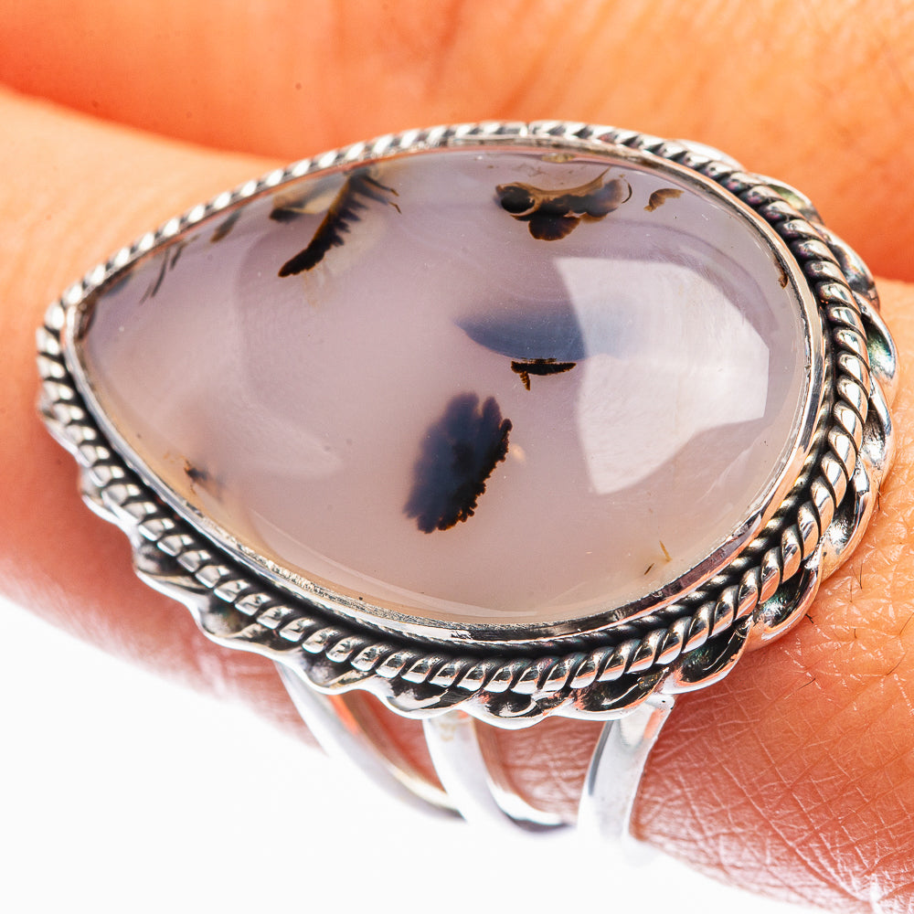 Large Monatan Agate Ring Size 8.25 (925 Sterling Silver) R142350