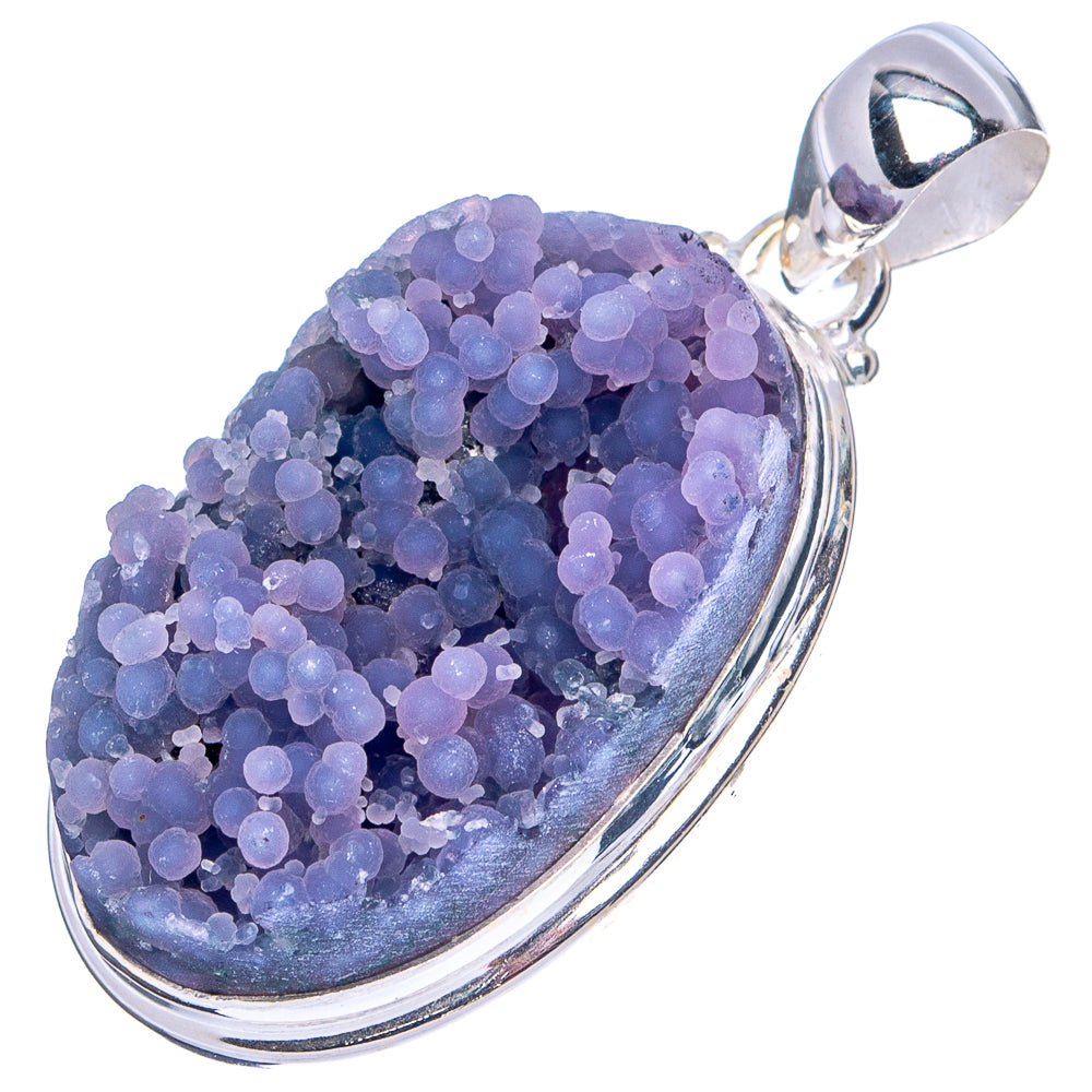 Rare Grape Agate Pendant 1 5/8" (.925 Sterling Silver)