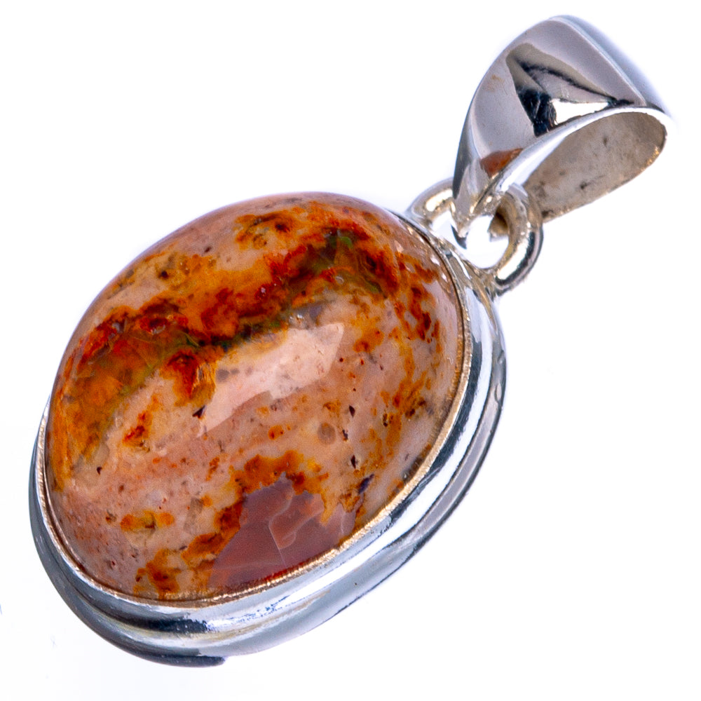 Mexican Fire Opal Pendant 1 1/8" (925 Sterling Silver) P41793
