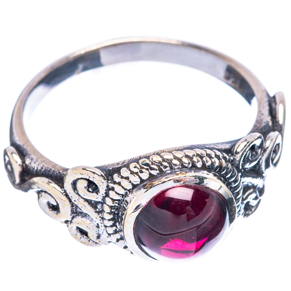 Garnet Dainty Ring Size 6.5 (925 Sterling Silver) R5866