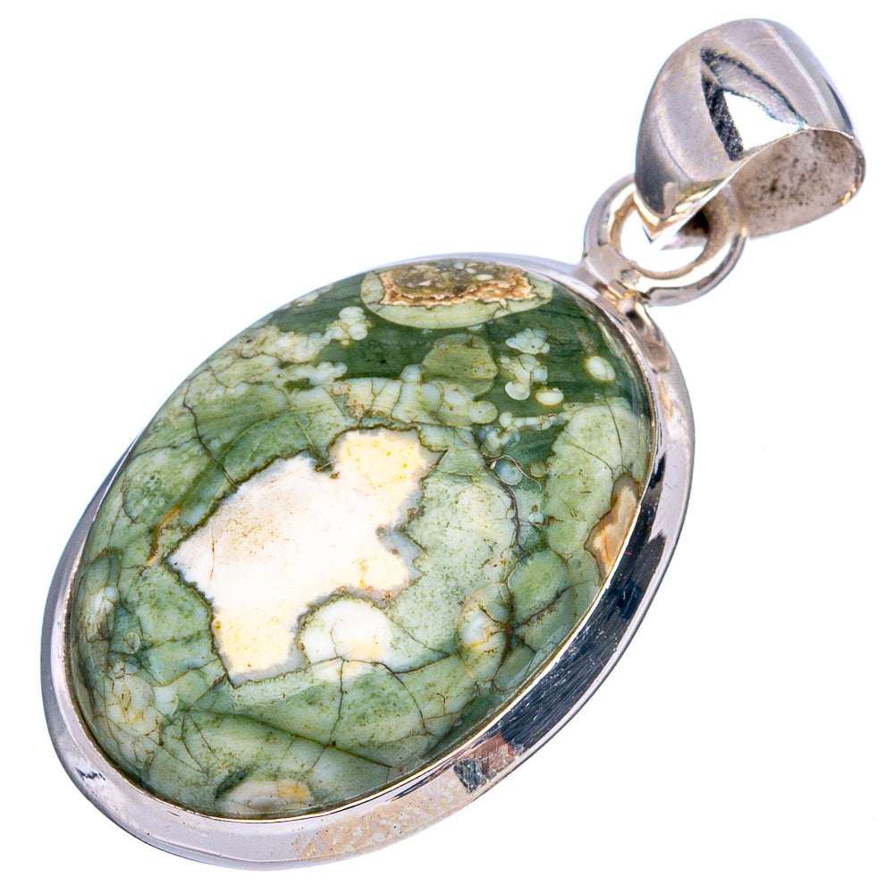 Rainforest Jasper Pendant 1 1/4" (925 Sterling Silver) P43435