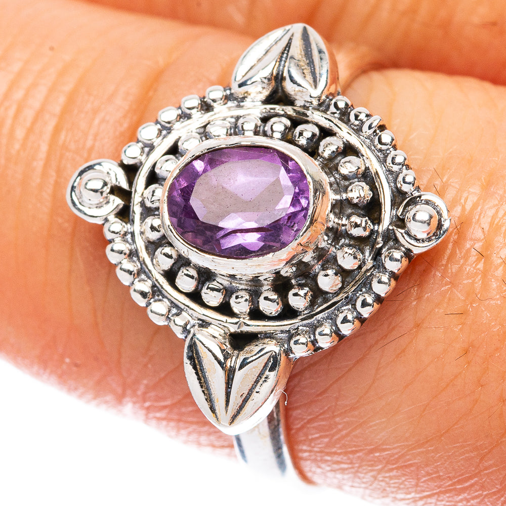 Value Faceted Amethyst Ring Size 8.25 (925 Sterling Silver) R3403
