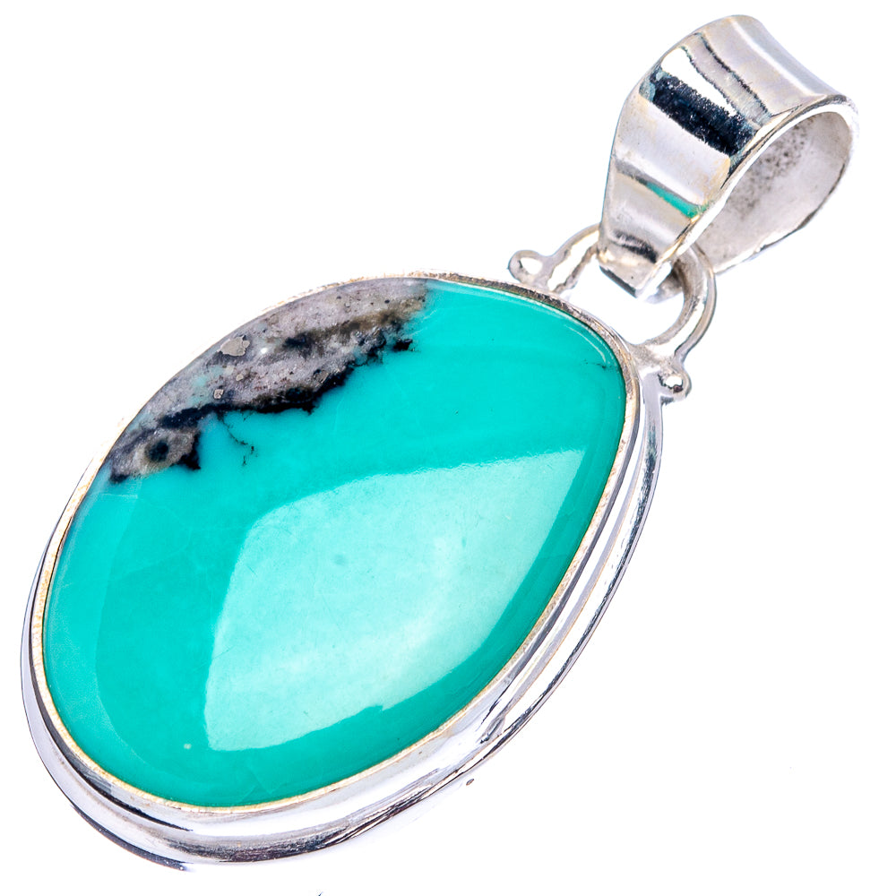 Campitos Turquoise Pendant 1 3/8" (.925 Sterling Silver)