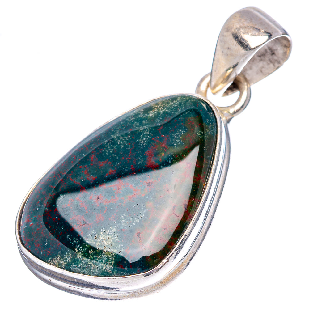 Bloodstone Pendant 1 3/8" (.925 Sterling Silver)