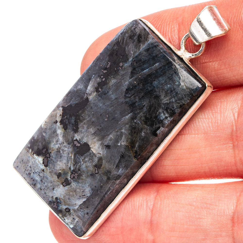 Larvikite  Pendant 2" (Silver Plated)