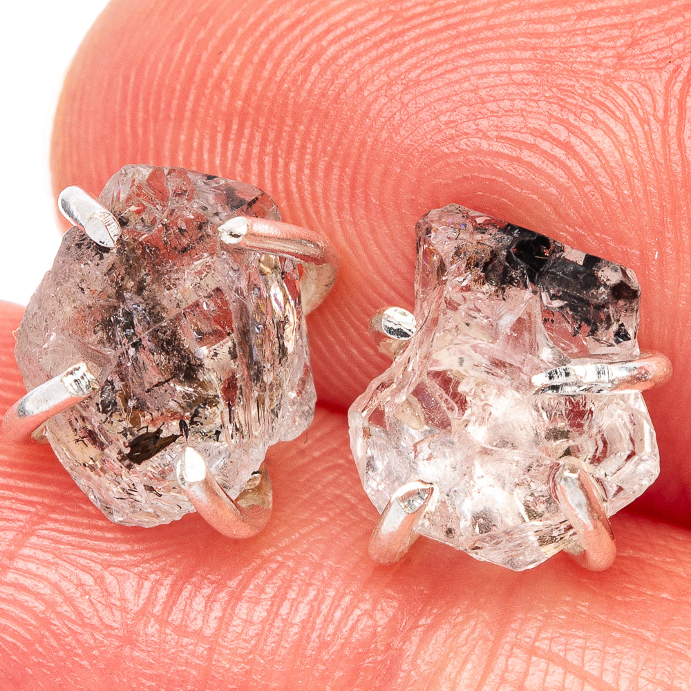 Herkimer Diamond Dainty Earrings 3/8" (925 Sterling Silver) E2031