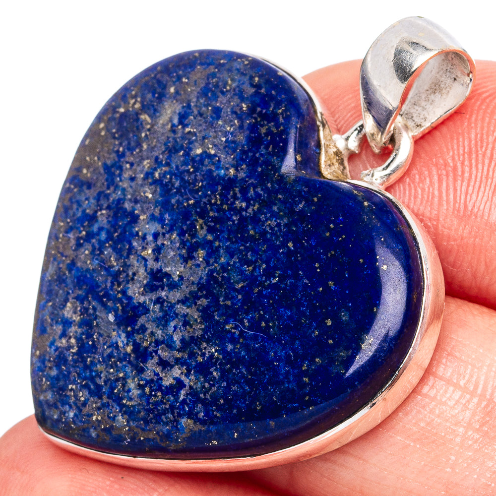 Lapis Lazuli Heart Pendants 1 3/8" (925 Sterling Silver) P43207