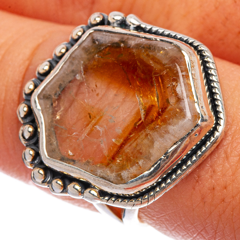Rough Citrine Ring Size 8.5 (925 Sterling Silver) R145347