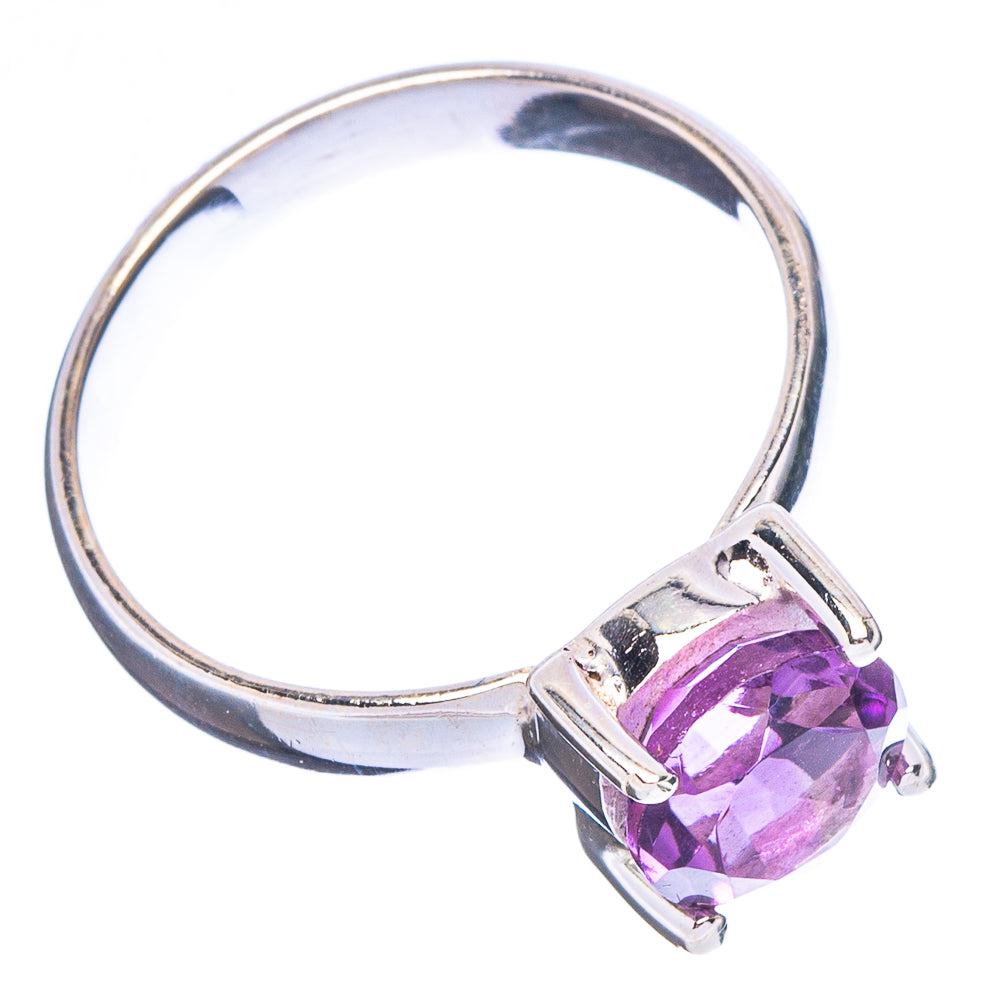 Faceted Amethyst Ring Size 7.25 (.925 Sterling Silver)