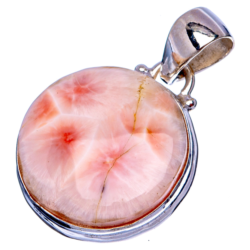 Pink Natorite Pendant 1 1/8" (.925 Sterling Silver)