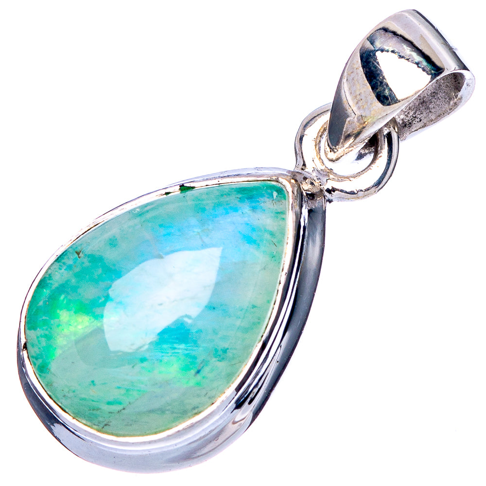 Green Moonstone Pendant 1" (925 Sterling Silver) P42402