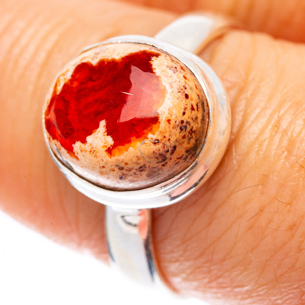 Rare Mexican Fire Opal Ring Size 8 (925 Sterling Silver) R2155