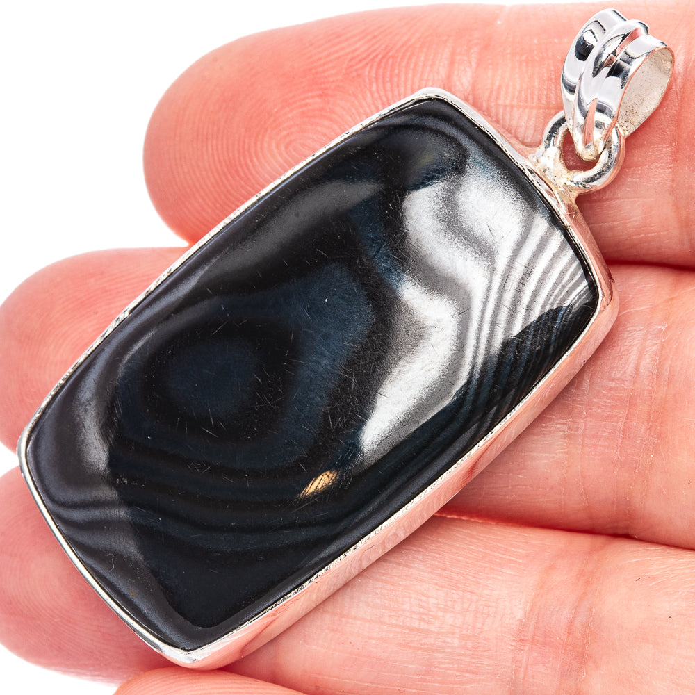 Psilomelane Pendant 2" (925 Sterling Silver) P40141