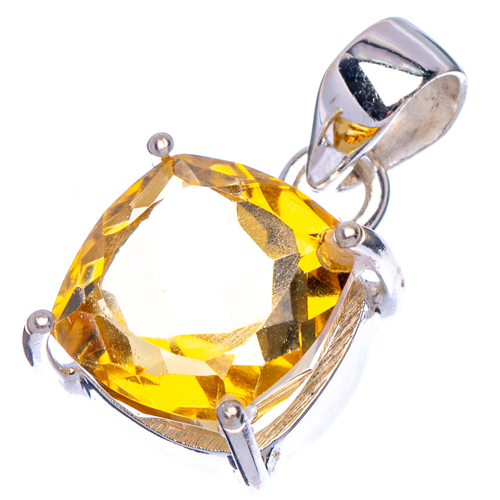 Faceted Citrine Pendant 7/8" (.925 Sterling Silver)