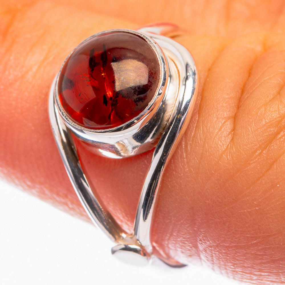 Baltic Amber Ring Size 6.5 (925 Sterling Silver) R142156