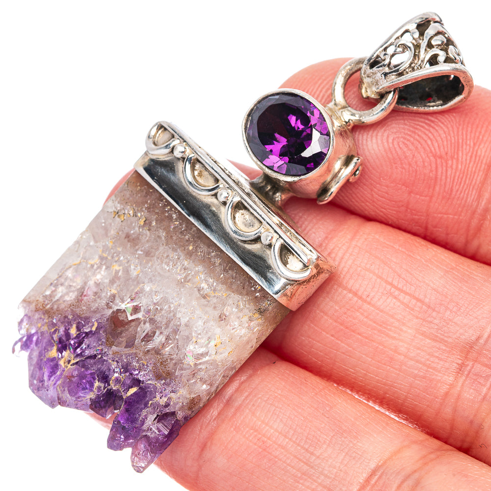 Amethyst Stalactite, Amethyst Pendant 2" (925 Sterling Silver) P40041