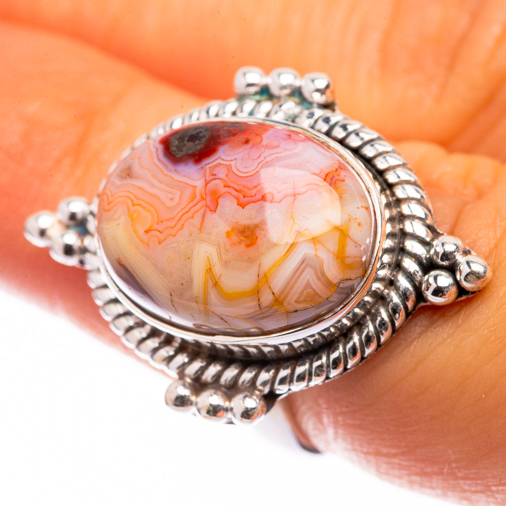 Crazy Lace Agate Ring Size 6.5 (925 Sterling Silver) R141136