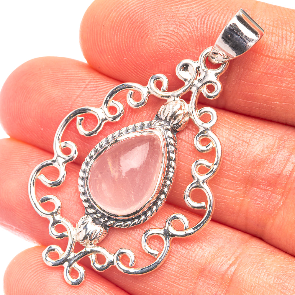Premium Signature Rose Quartz Pendant 1 3/4" (925 Sterling Silver) P38754