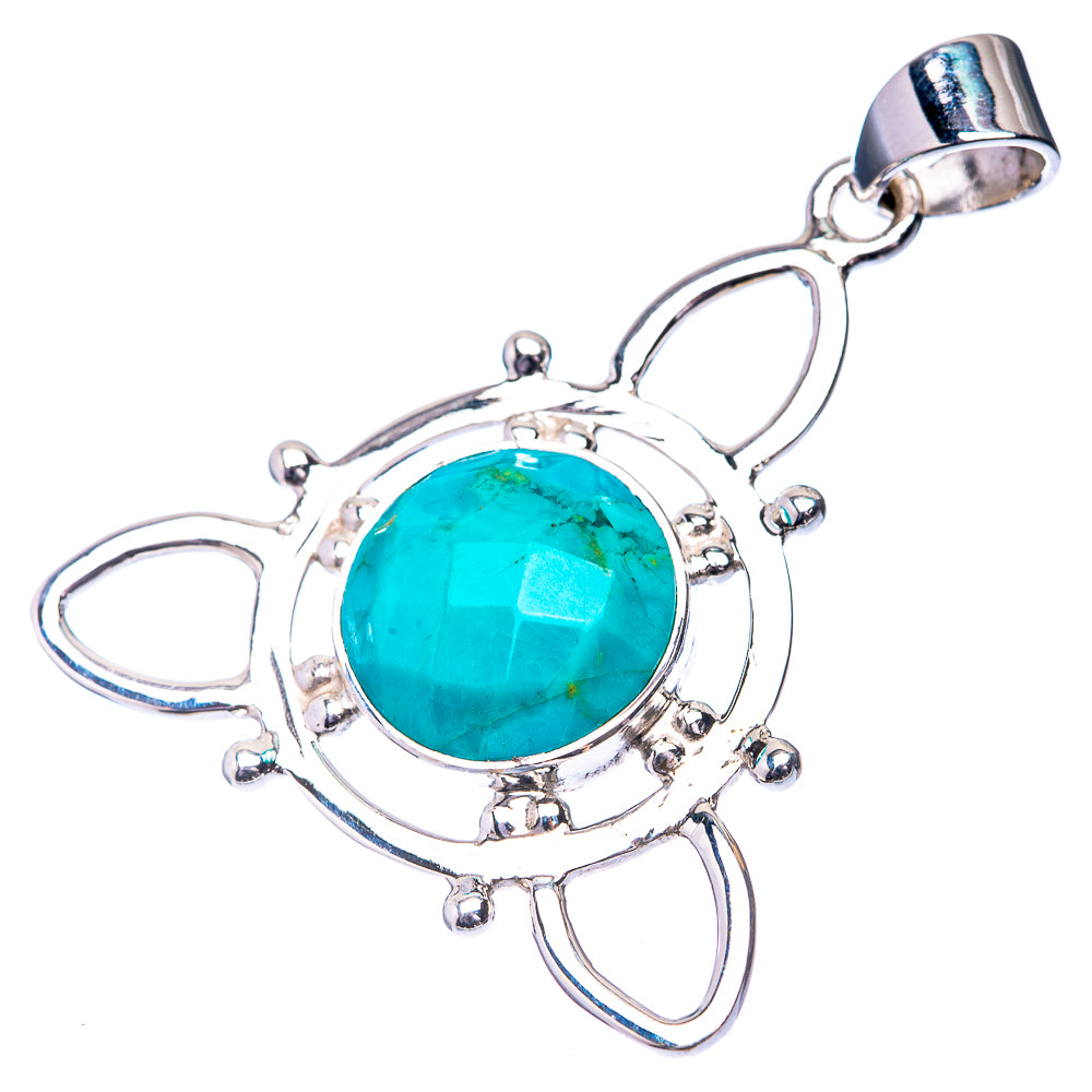 Premium Signature Tibetan Turquoise Pendant 1 1/2" (925 Sterling Silver) P38784