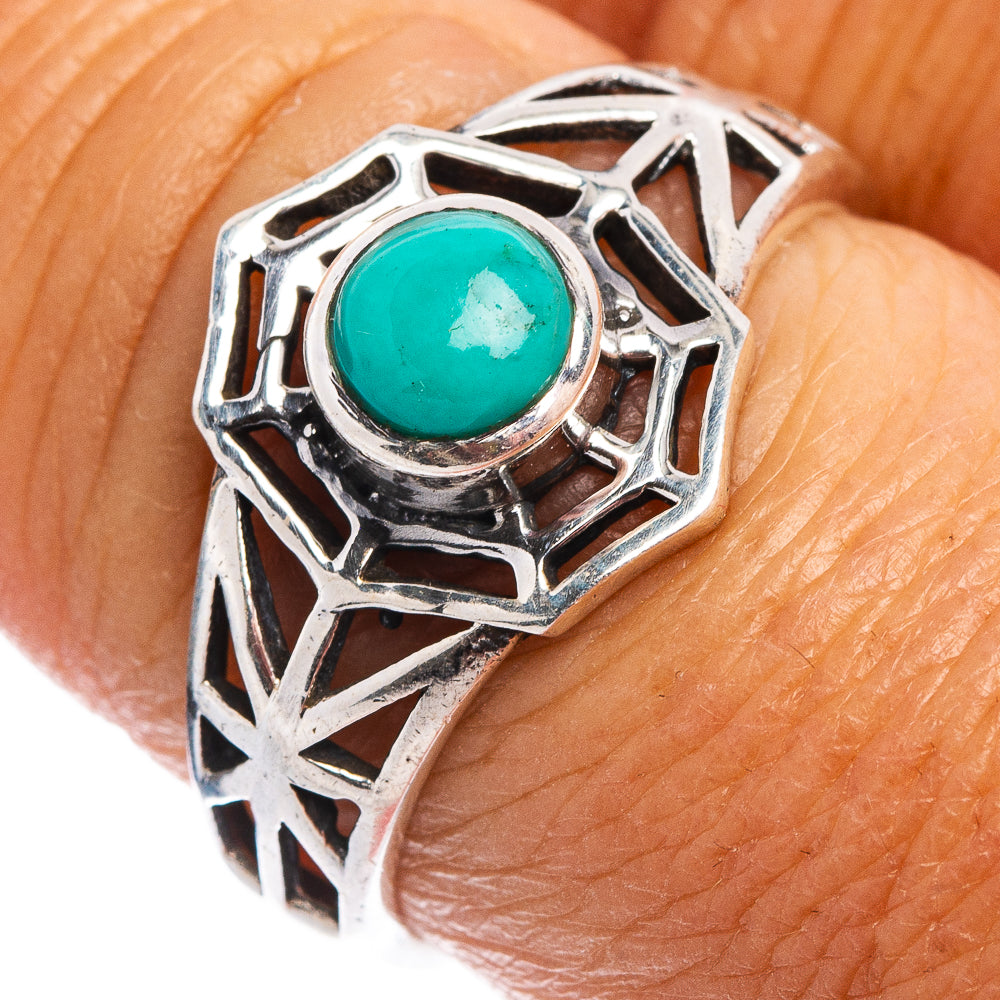 Turquoise Web Dainty Ring Size 8 (.925 Sterling Silver)
