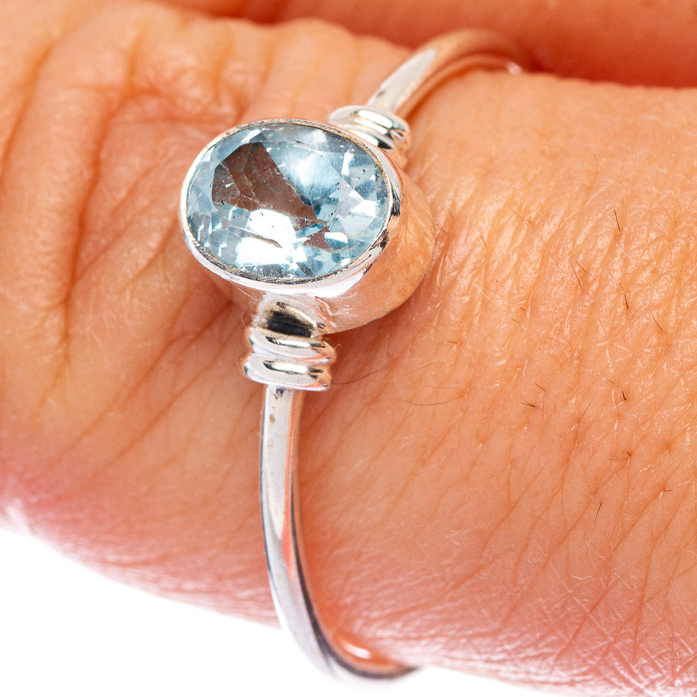 Blue Topaz Dainty Ring Size 9.25 (925 Sterling Silver) R145759