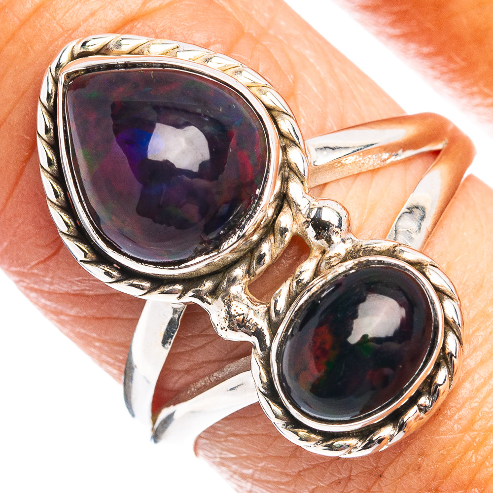 Premium Black Opal Ring Size 8.75 (.925 Sterling Silver)