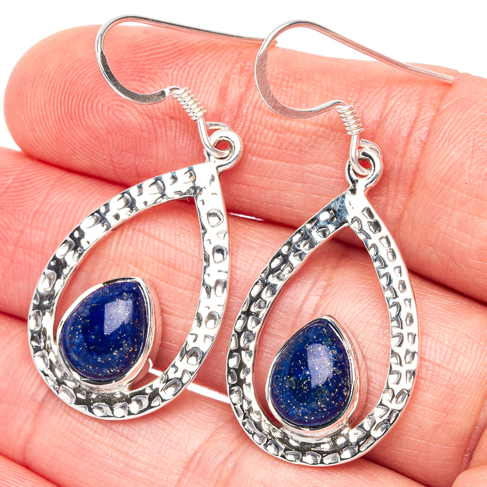 Premium Lapis Lazuli Earrings 1 5/8" (925 Sterling Silver) E2695