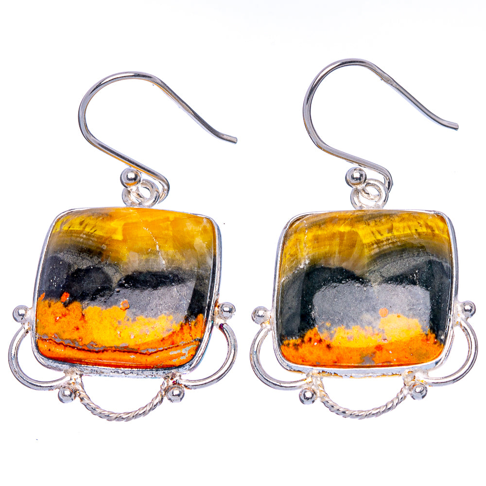 Bumble Bee Jasper Earrings 1 3/8" (925 Sterling Silver) E1731