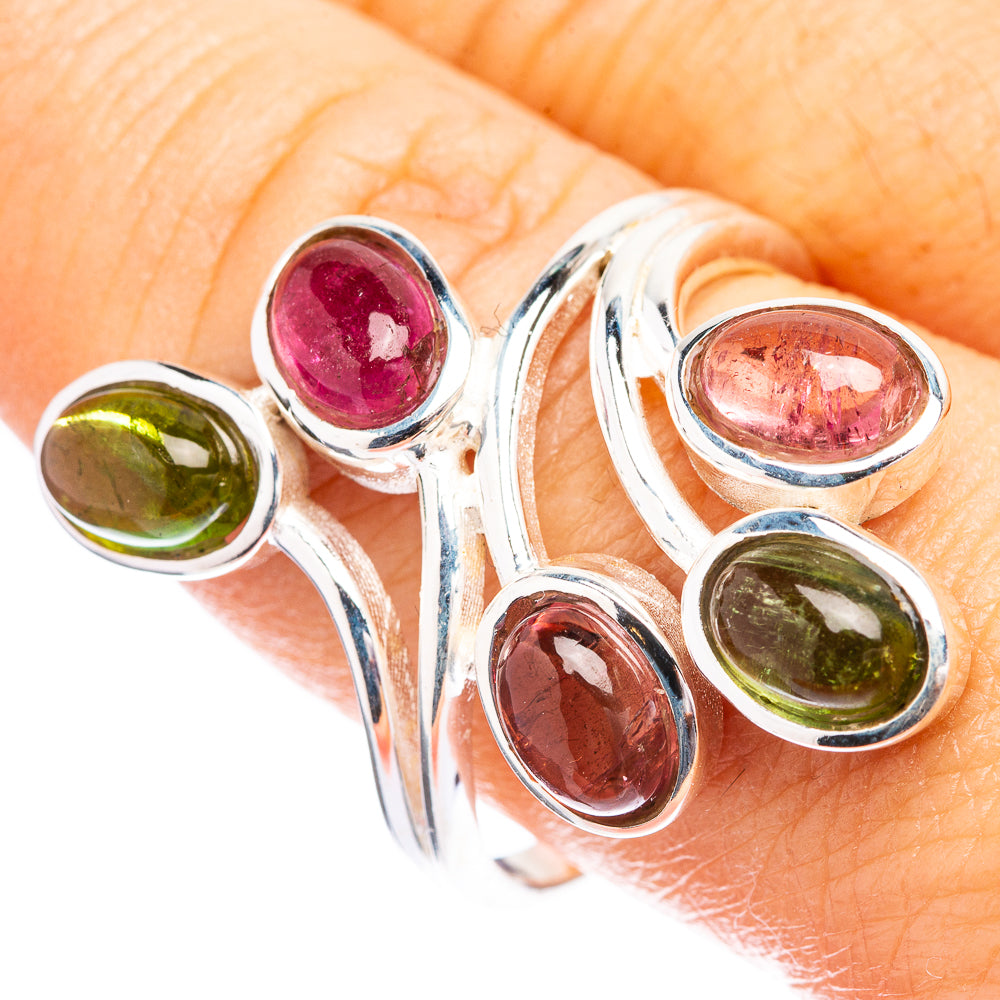 Pink Green Tourmaline Ring Size 10 (925 Sterling Silver) R142640