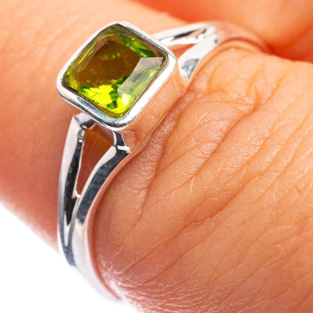 Peridot Dainty Ring Size 7 (925 Sterling Silver) R142598