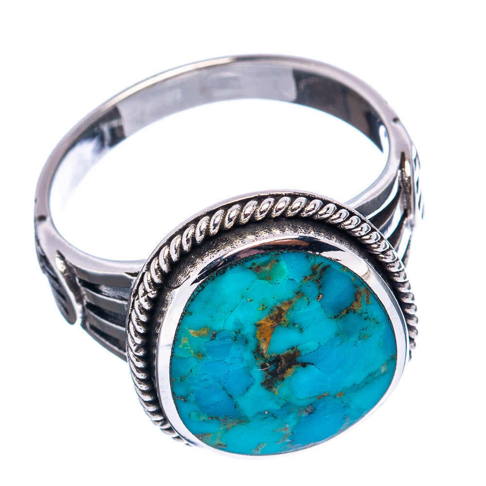 Native Style Mohave Turquoise Ring Size 9.75 (.925 Sterling Silver)