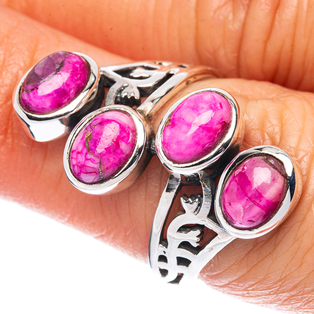 Pink Copper Composite Turquoise Ring Size 6.75 (925 Sterling Silver) R2893