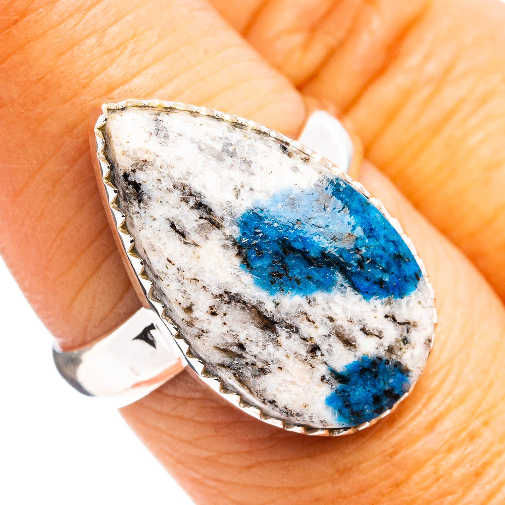 K2 Blue Azurite Ring Size 7.75 (.925 Sterling Silver)