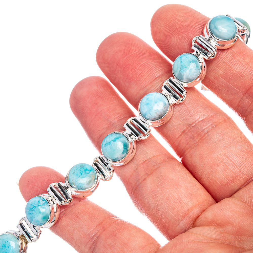 Larimar Bracelets 6 1/2 To 8 1/8" (925 Sterling Silver) B90321
