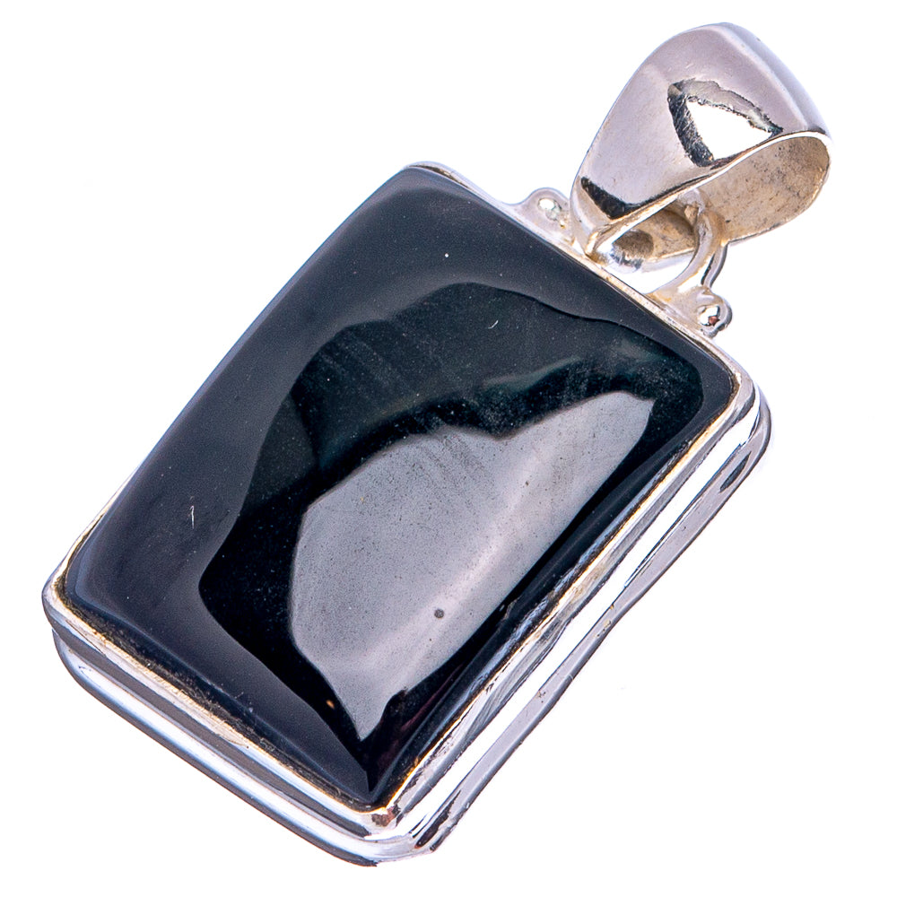 Black Onyx Pendant 1 1/4" (.925 Sterling Silver)